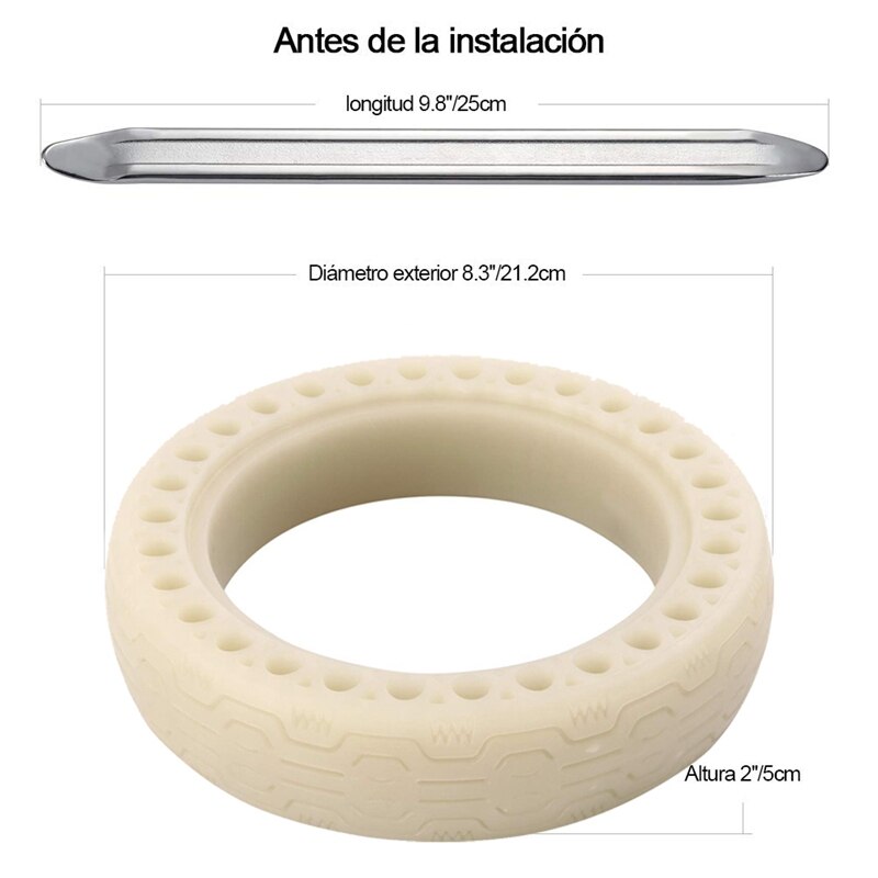 8.5-Inch Fluorescent Honeycomb Rubber Solid Tire Tubeless 1 Piece 8 1/2 For Millet M365 Electric Scooter Solid Tire