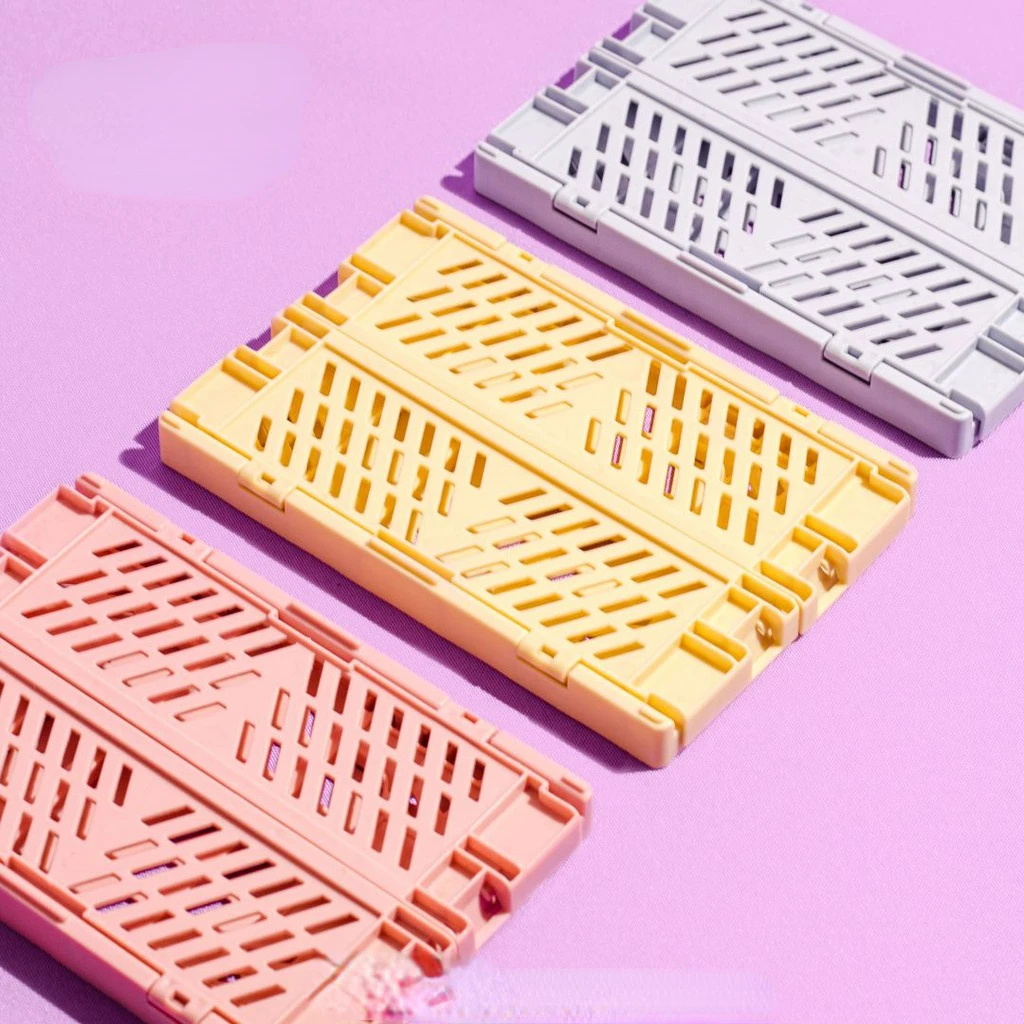 Faltbare Aufbewahrungskiste aus Kunststoff, zusammenklappbarer Boxkorb, stapelbar, niedlicher Make-up-Schmuck, Spielzeugboxen für Aufbewahrungsbox, Organizer, tragbar