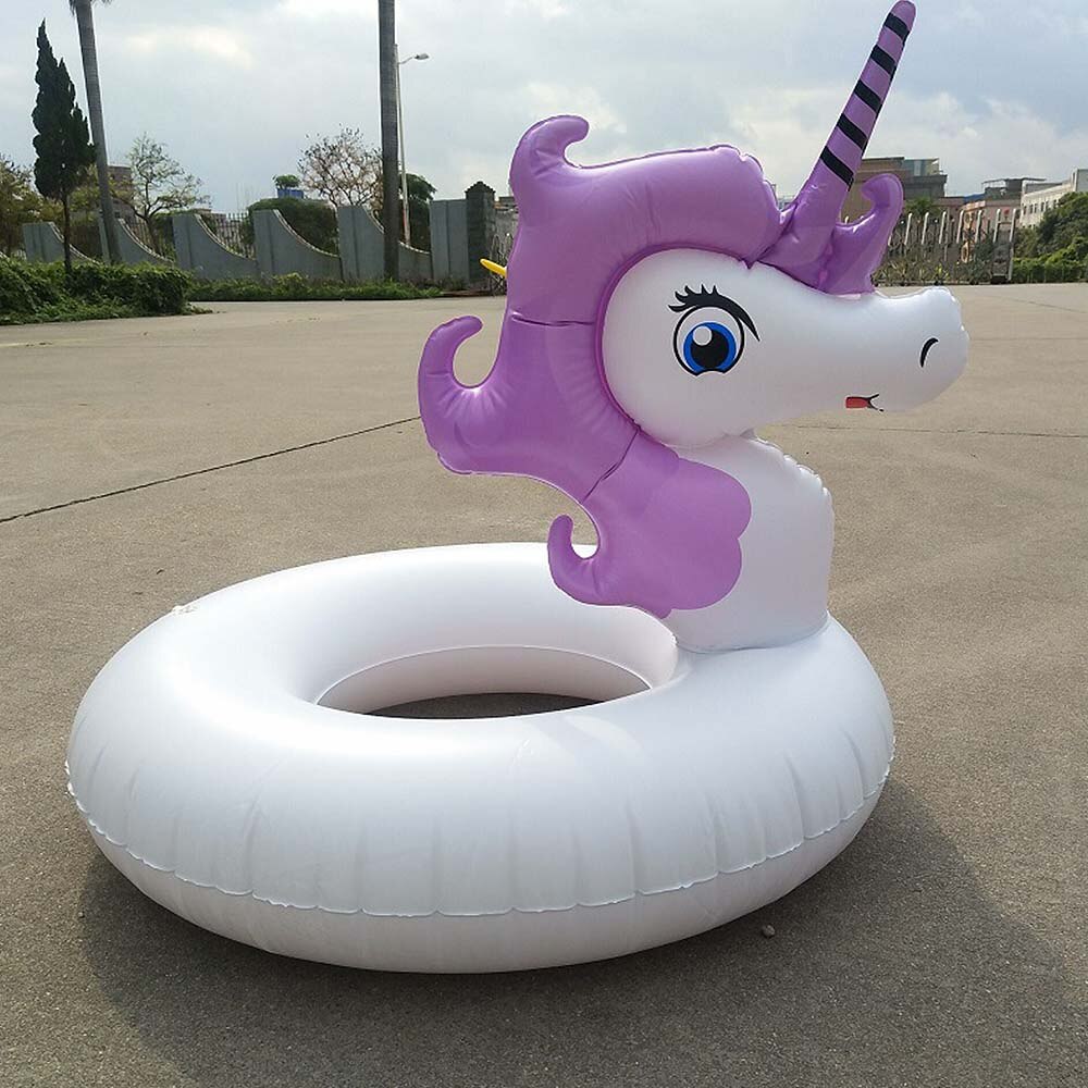 Kids Purple Swim Ring Inflatable Dragon Horse Pool Summer Seat Float Pool Cartoon Water Pool Toys Party Swimming Circle for Kids