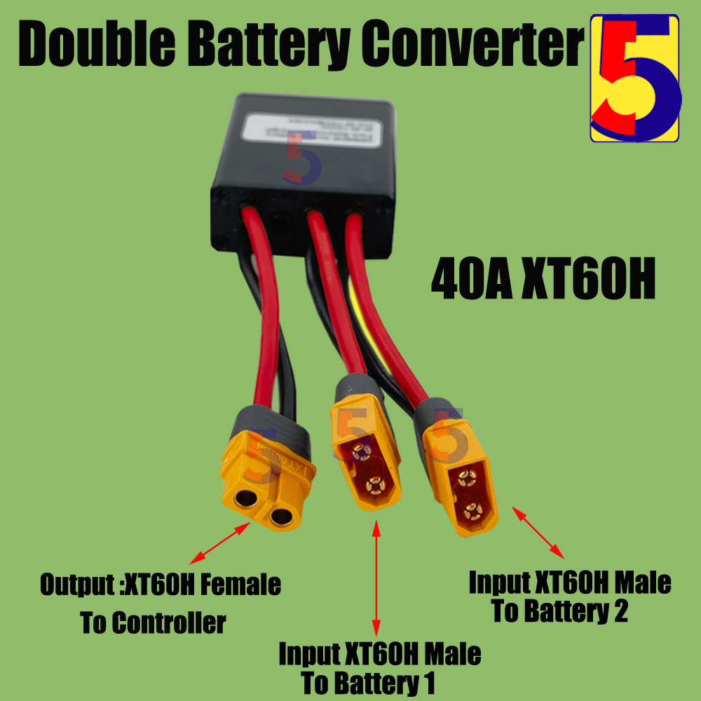 Convertidor de descarga de batería Dual para bicicleta eléctrica, tres convertidores de batería 20A/30A/40A/80A/120A, equilibrador de interruptor de batería Dual de 24V-72V: Gris oscuro
