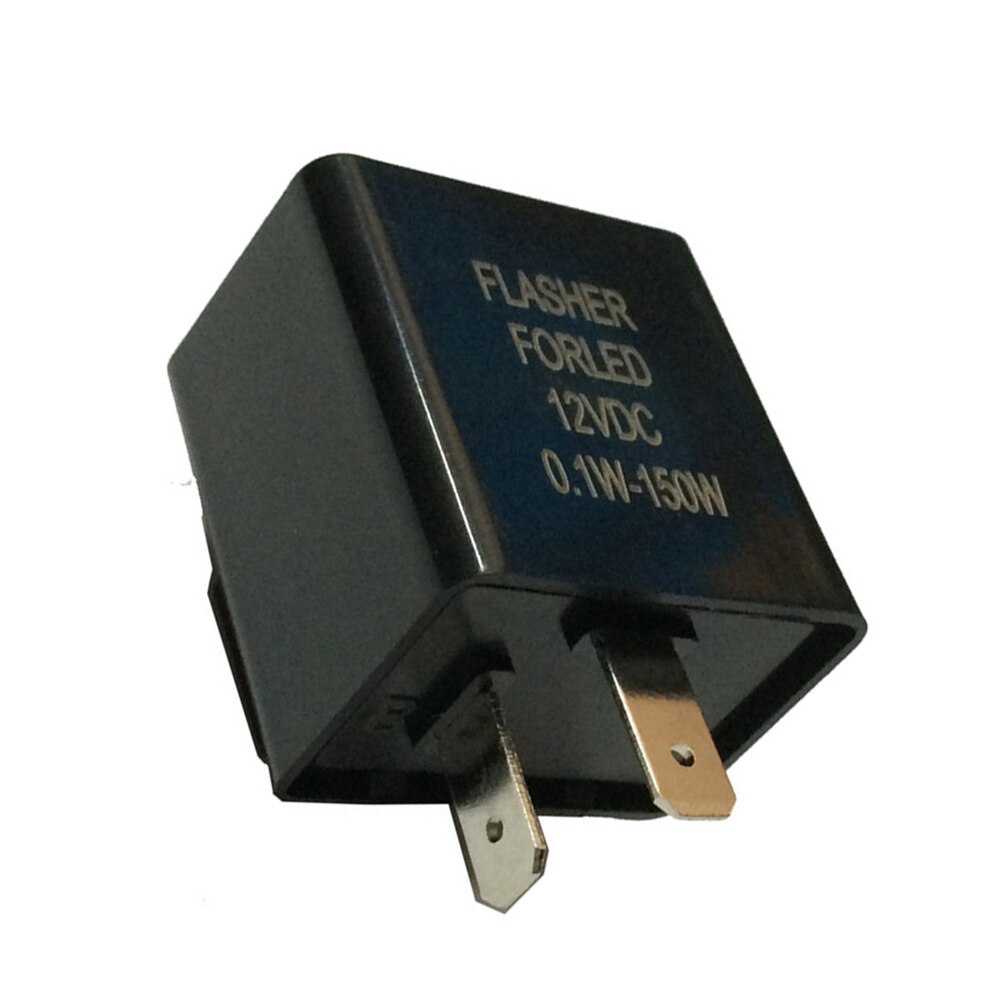 Blinking LED Flasher Relay 2-Pin Electronic Hyper PVC Plastic Black 12V