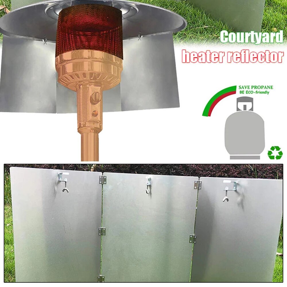 1/3PC Patio Heater Reflector Shield Outdoor Heaters for Patio Propane and Natural Gas Outdoor Heaters Foldable