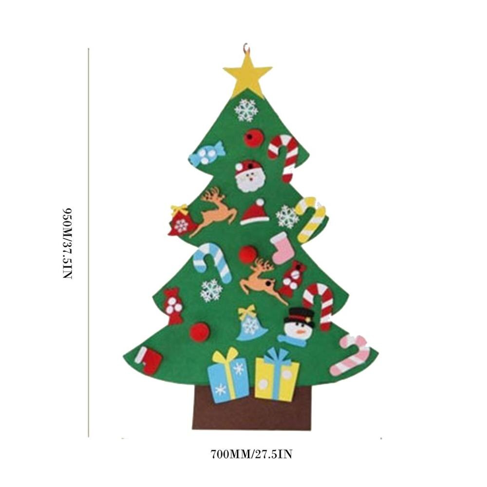 3D Christmas Tree Cartoon Felt Christmas Tree DIY Decoration for Home Door Wall Hanging Ornaments Children