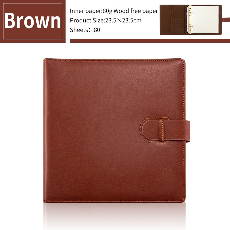Business A5 Square PU Leather Hardcover Waterproof Blank Journal Diary Notebooks Planner Sketchbook For Drawing: Brown