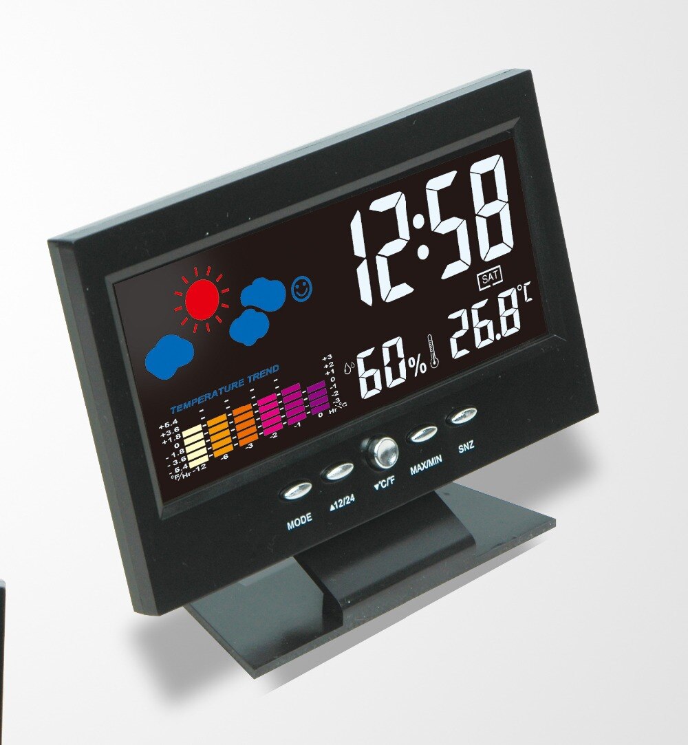 Digital Calendar LED Clock Weather Forecast Station Large-screen With Backlight LCD Desktop Clock Thermometer Hygrometer Timer