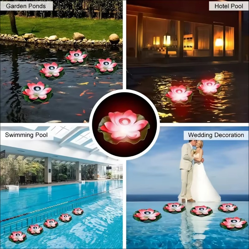 Solar Schwimmende Lotus Licht Wasserdichte LED Nachtlicht Festliche Wunsch Lampe Für Teich Pool Garten Aquarium Dekoration Lieferungen