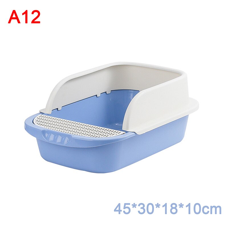 Cat Litter Box Heighten Semi-open Toilets For Pet Clean Sandbox With Free Shovel Cat Pet Supplies: A12