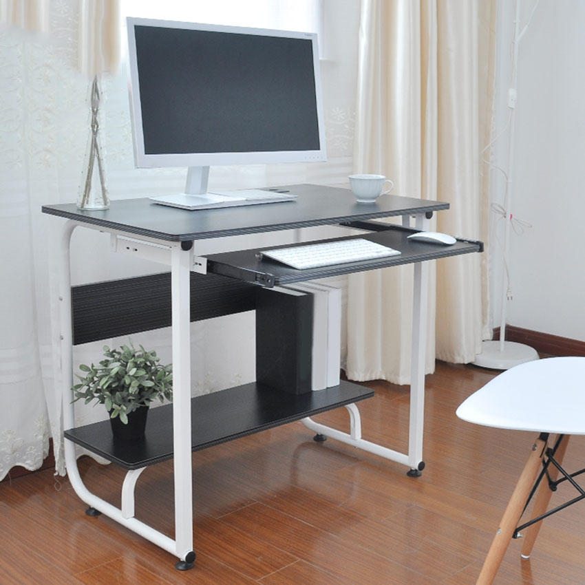 Huishouden Desktop Computer Bureau SD-7 Eenvoudige Moderne All-In-One Laptop Tafel Multipurpose Schrijven Tafel Wit/Zwart