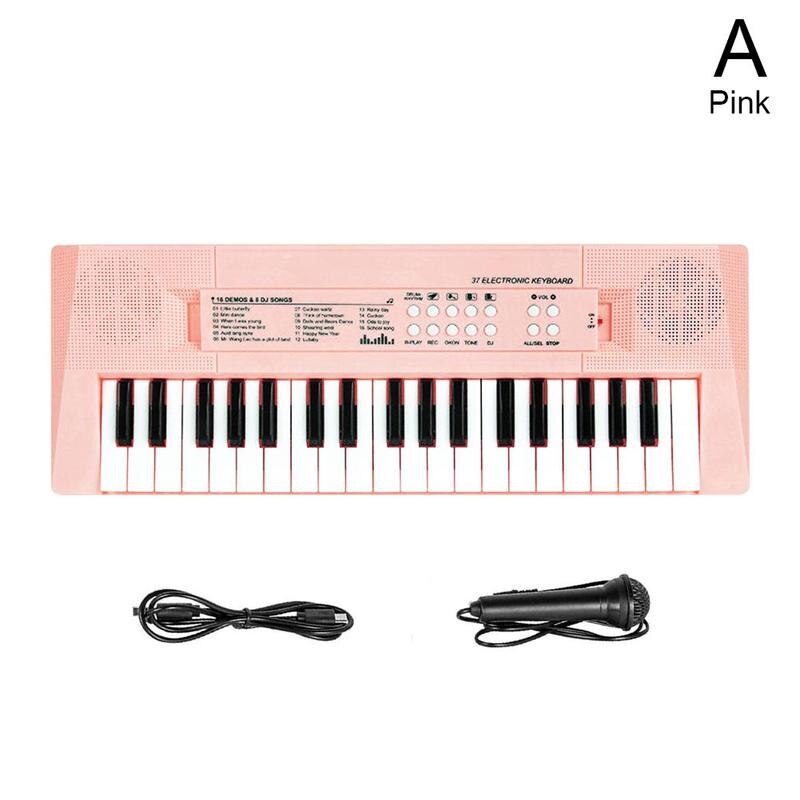 37 Keys Electronic Keyboard Piano Plastic and Electronic Components Kids' Pianos &amp; Keyboards Musical Instrument: Pink