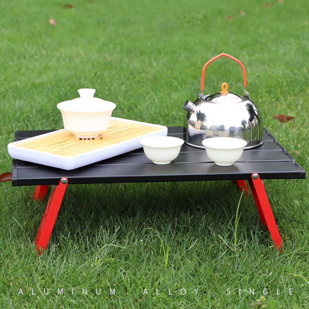Camping Mini Portable Foldable Table For Outdoor Picnic Barbecue Tours Tableware Aluminum Alloy Collapsible Computer Bed Desk
