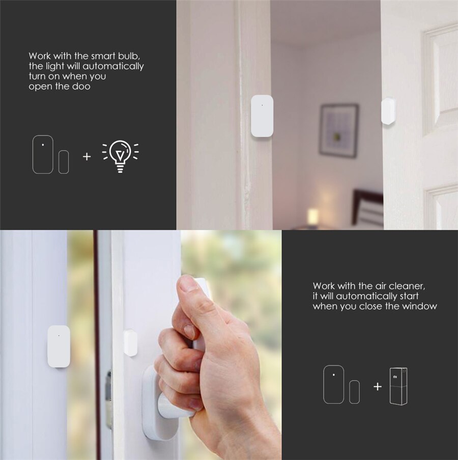 Zigbee dør/vindue sensor dørkontakt sensor smart home alarm sensorer power by tuya