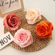 5 stk 10cm simulation flannel rose blomst hoved 9 farve høj kvalitet kunstig blomst bryllupsfest hjem dekoration manuel diy