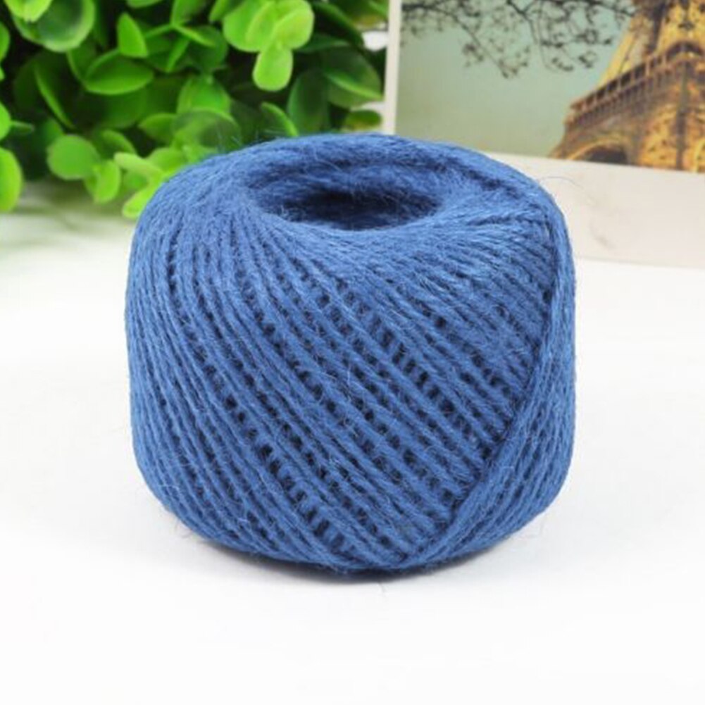 Touw 50m jute natuurlijke vezels jute touw touw breien trui textiel knutselen doe-het-zelf benodigdheden kleding decoratie: Diepblauw