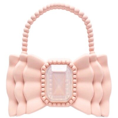 Marchi Bow Jelly borsa da donna borsa con perline carina pochette dolce PVC borse a mano e borsa grandi diamanti borse da sera da sera Lady INS: Pink