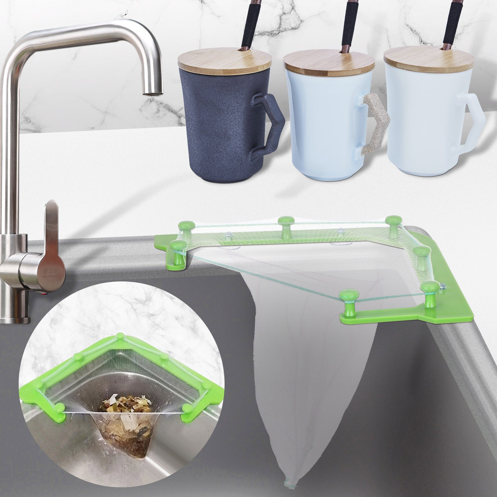 Ablauf Siebe Küche Waschbecken Hängen Netz Gestell Filter Netz Speisereste Waschbecken Waschen Einweg Netz Bequem Für Küche Filter