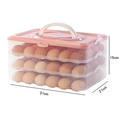 Kitchen egg storage box 2 layer 40 grid egg carton Food container storage box CY50601: army green