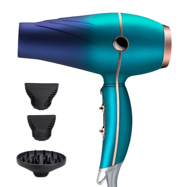 2000w Electric Hair Dryer Salon Styling Tools With Blue-ray Ion AC Motor Strong Power Household Air Blower Drier: Clear / UK