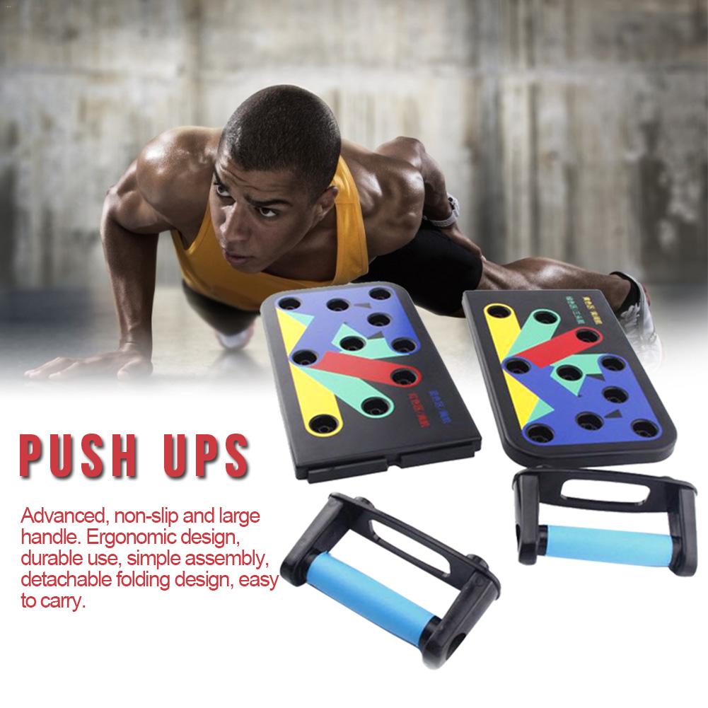 Push-up träningsställning bräda 9 in 1 body building fäste hopfällbar push-up träning träning muskel fitness pushup stativ verktyg