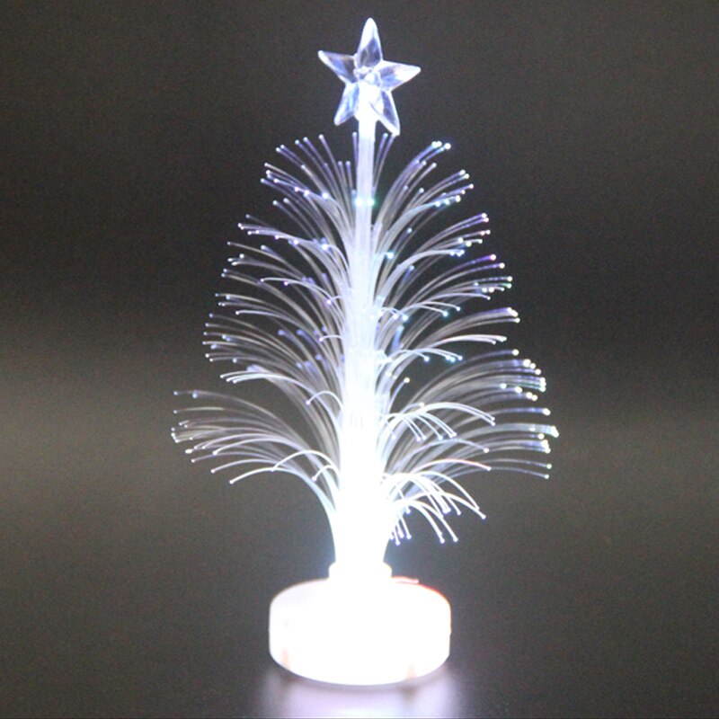 Colored Fiber Optic LED Light-up Mini Christmas Tree with Top Star Battery Powered