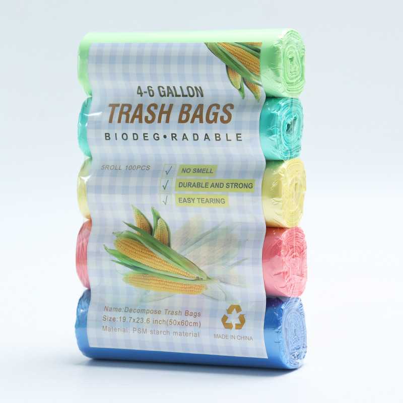 100pcs Biodegradable Garbage Bags Strong Compostable Trash Bags Wastebasket Liners for Kitchen Bathroom Office Use: GRAY