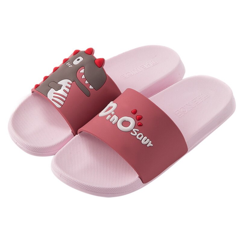 Kvinder sommer pvc dinosaur mønster hjemmesko damer slip on light strandsko kvinde åben tå afslappet platform kvindelig hjemmesko: Lilla / 36-37