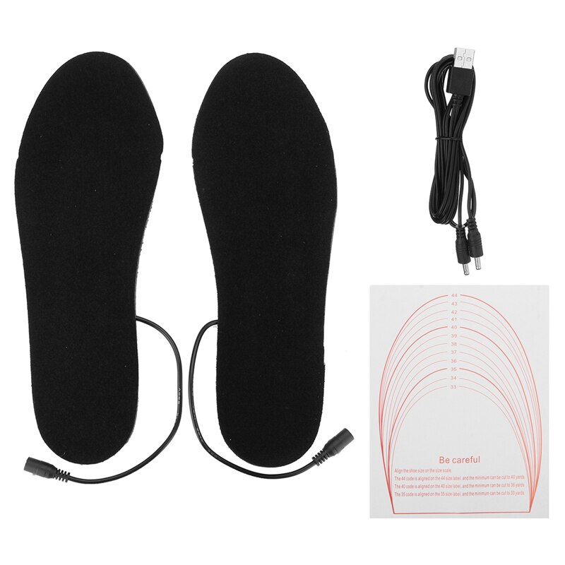 1 paar USB Verwarmde Inlegzolen Oplaadbare Foot Warming Pad Mat Winter Warm Outdoor Sport Verwarming Inlegzolen