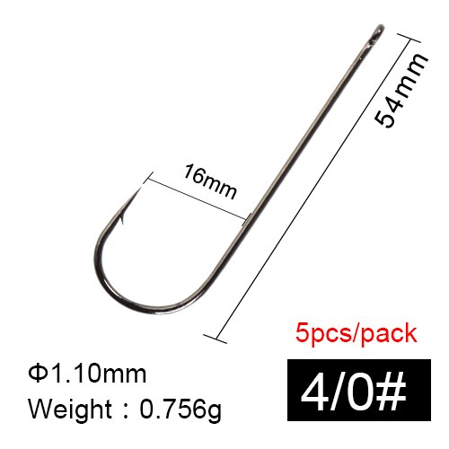Fish king 3- pack/lot aberdeen vishaak maat 1/0# - 10#  vishaken van hoogwaardig koolstofstaal jig karper met weerhaak anzol ringoog haak: Maat 4-0