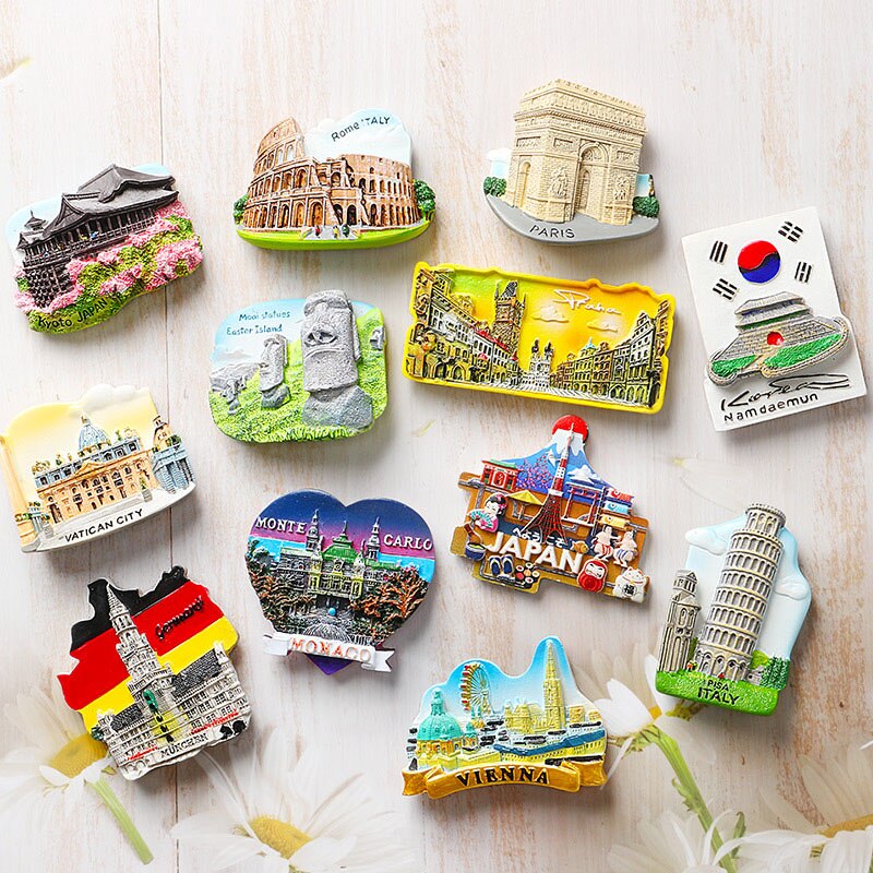 Naklejki magnetyczne lodówki świat pamiątki turystyczne francja paryż japonia podróże magnesy na lodówkę praga tajlandia niemcy włochy