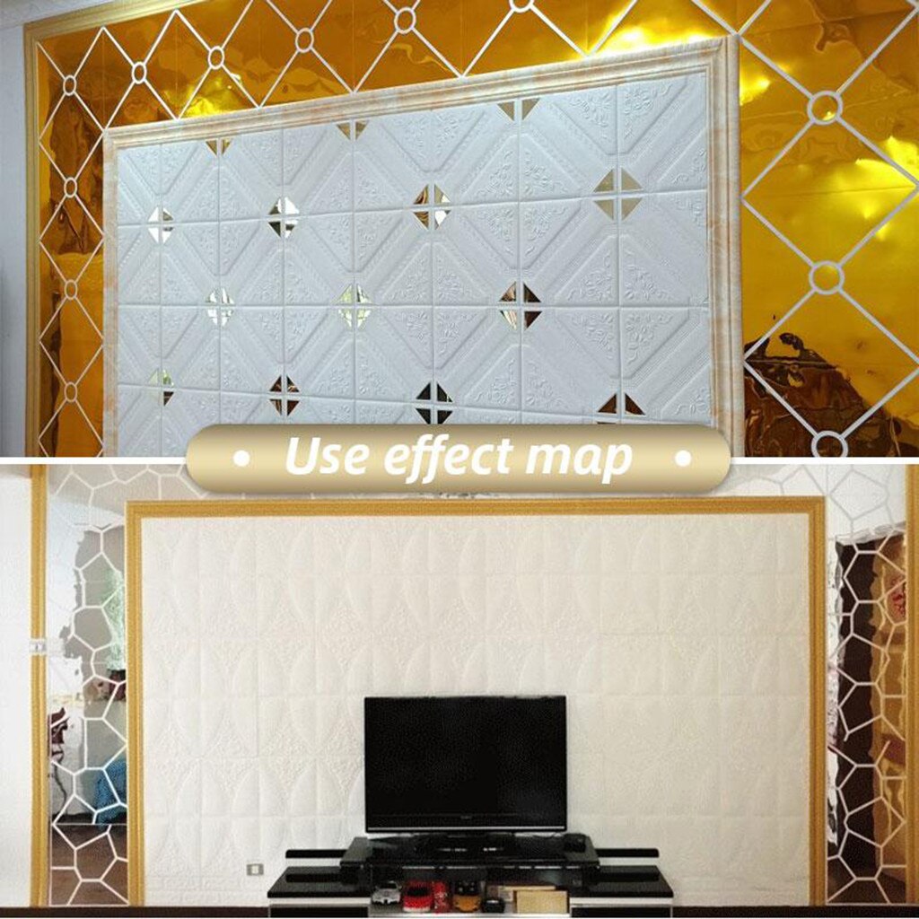 Self-adhesive Three-dimensional Wall Edging Strip 3D Foam Wall Stickers Waterproof Self-Adhesive Home Decor #E
