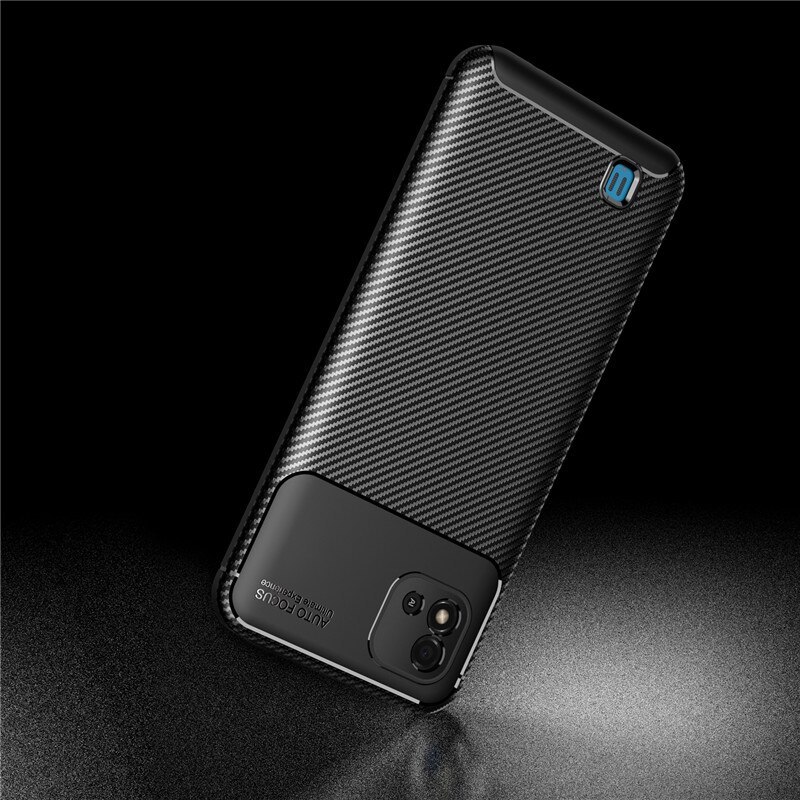 Realmi – Coque de protection antichoc en Silicone, Texture Fiber de carbone, pour Realme C11 ,