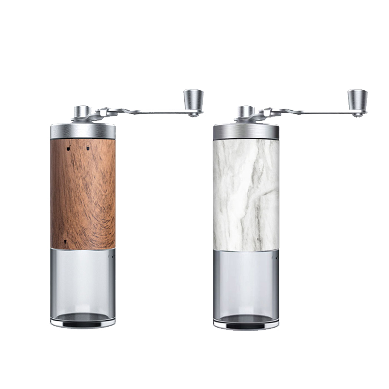 Marble Grain Coffee Bean Grinder Portable Stainless Steel Crank Manual Manual Handmade Coffee Grinder Mill Kitchen Tool Grinders: 2pcs Mix Grain
