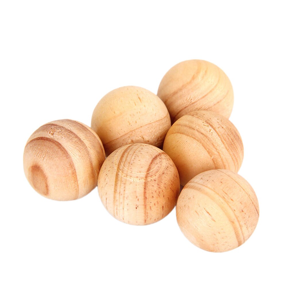 Protection Wood Repellent Anti Moth Balls Round Camphor 5 Pcs Wooden Color Room Home Aromatherapy Car Practical