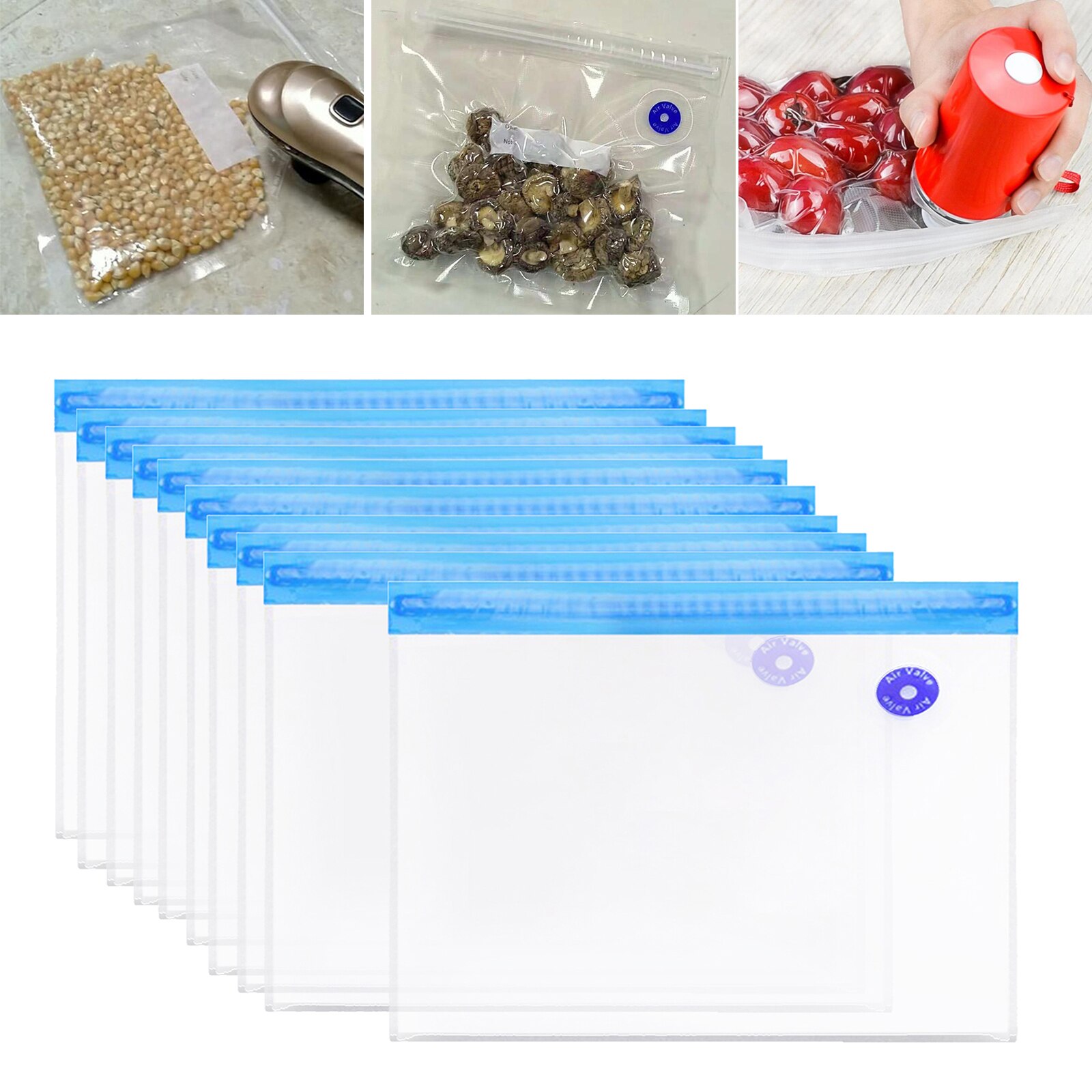 10PCS Vacuum Sealed Bags Food Saver Storage Reusable 26x34cm: 26x34cm