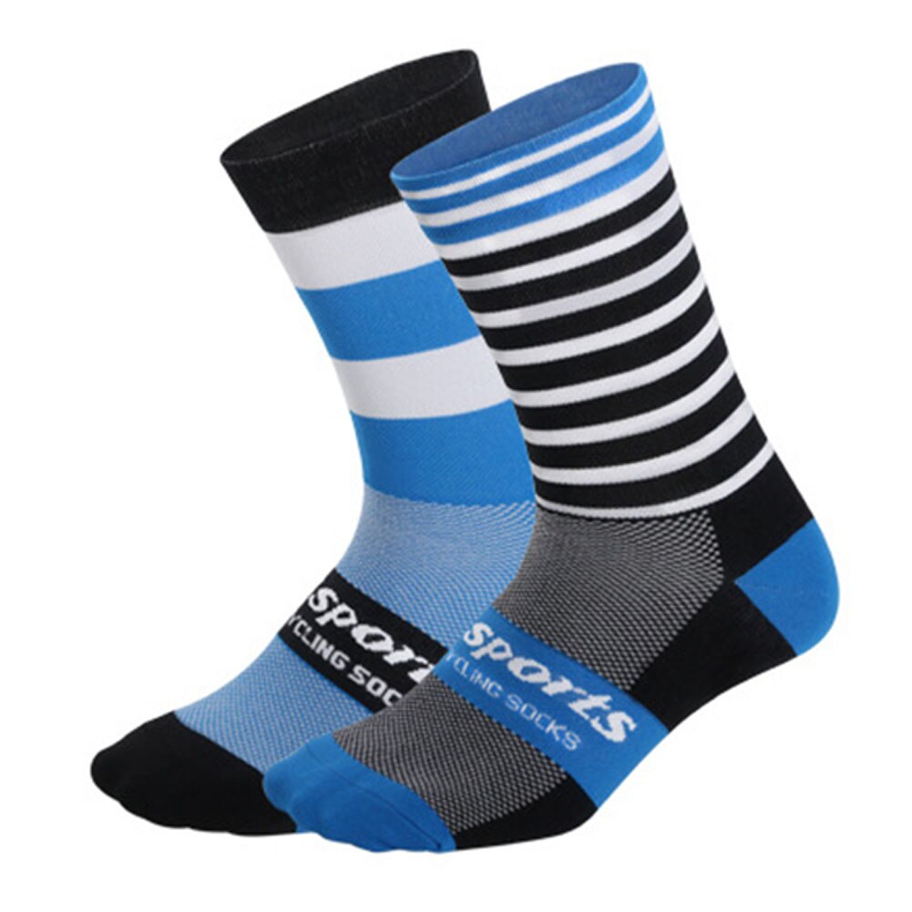 1 paar Tragen Beständig Professionelle Radfahren Socken Compression Outdoor Sport Casual Erwachsene Klettern Nahen Rohr Racing Wandern: Black And Blue / S