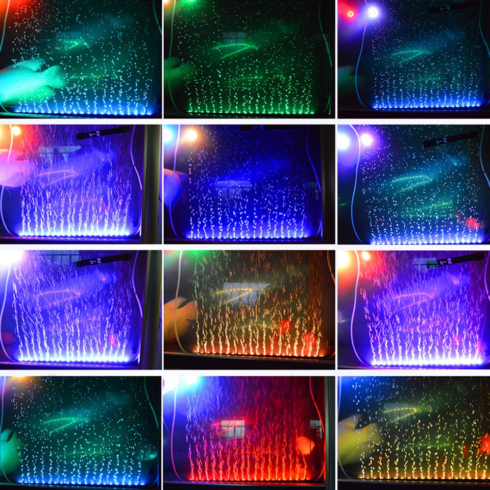 5050 Rgb Waterdichte Luchtbel Lamp Led Aquarium Aquarium Licht Dimbare Afstandsbediening Dompelpompen Licht Maken Vis Zuurstof