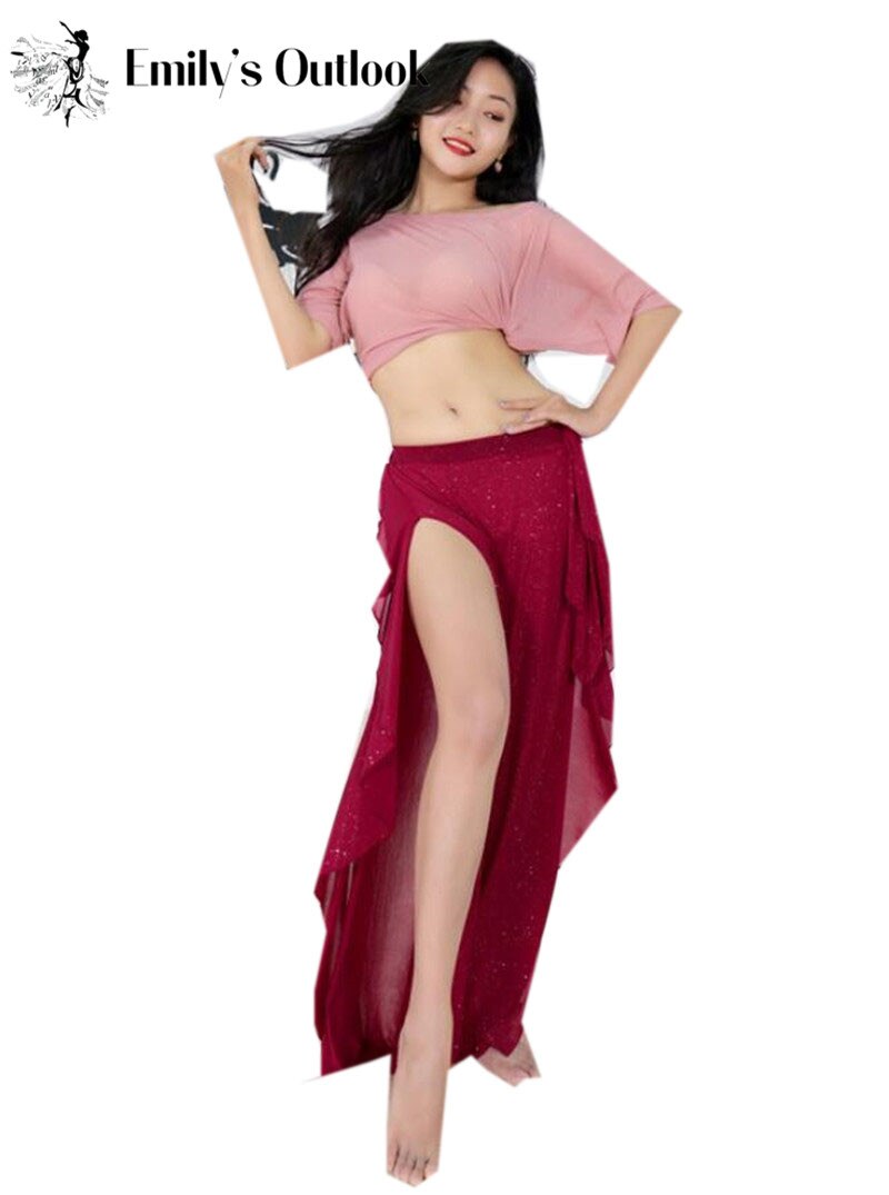 Volwassen Buikdans Kostuum Pak Vrouwelijke Sexy Korte Top Prestaties Kleding Set Beroep Praktijk Rok Broek Kleding Zomer