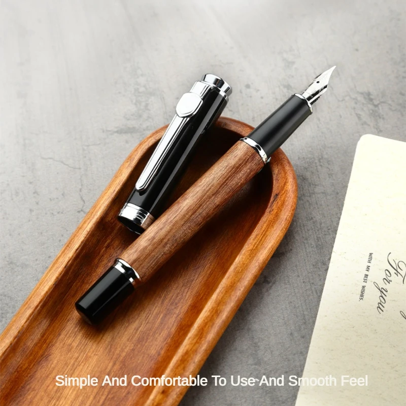 JINHAO 8802 Wooden Fountain Pen EF/F/M Nib Luxury Wood Ink Pens Business Writing Office School Supplies Stationery PK 9019