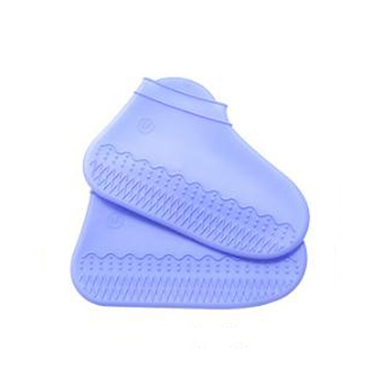 Waterproof Shoe Covers Cycling Rain Reusable Overshoes Silicone Latex Elastic Shoe Covers Protect Shoes Accessories Dust Covers: Blue / L