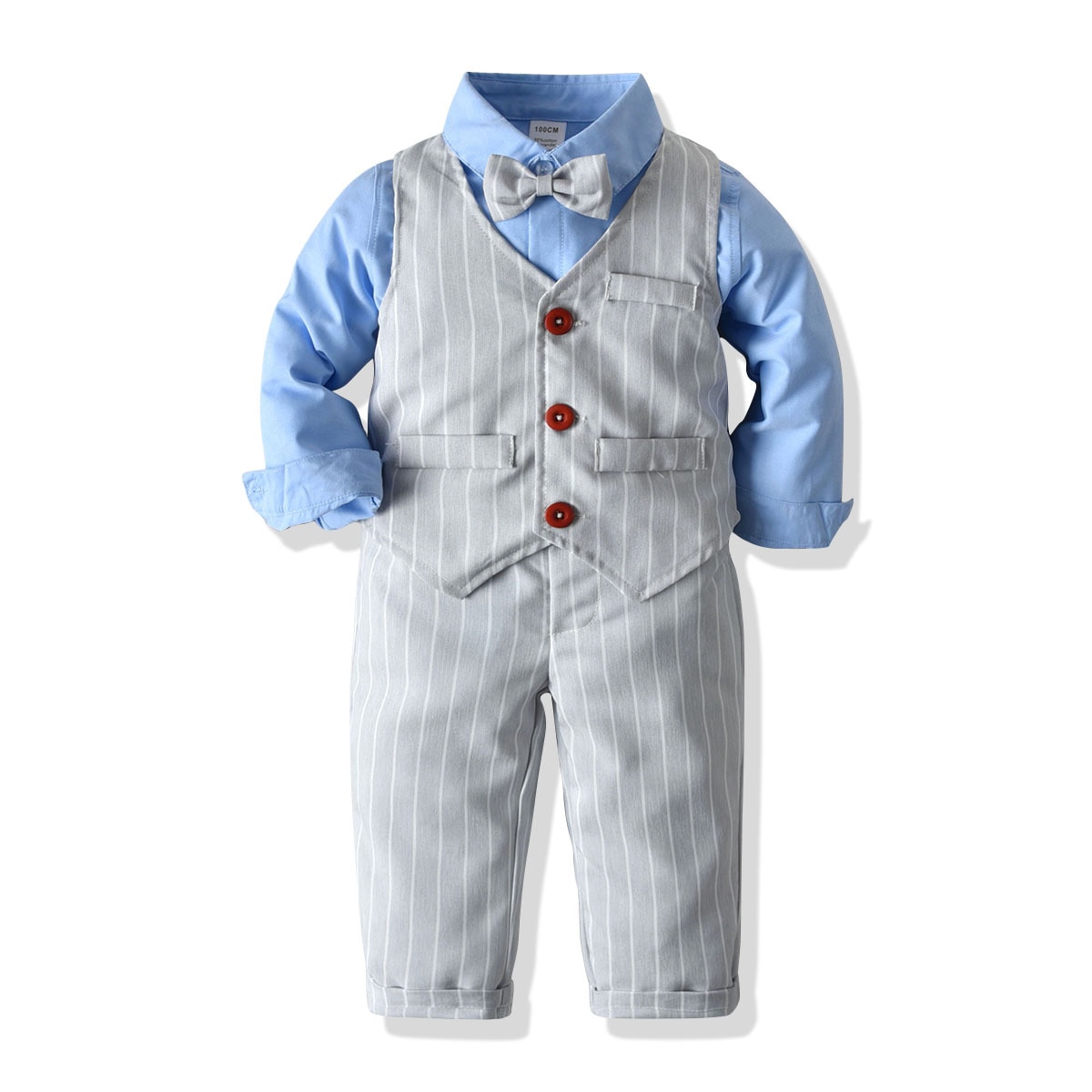 Skoledragt til drenge kostume børn blazer småbørn drenge jakkesæt formel børn drenge bryllup dragt baby outfits børn tøj sæt: Blå / 18m