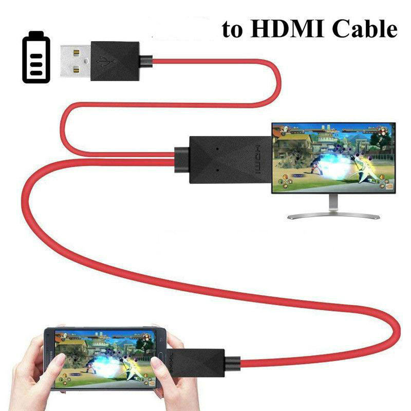 Tv Stick 1.8 M Micro Usb Mobile High-Definition Link Naar Hdmi Audio Video Av Adapter Kabel 1080P Hd Tv Converter Voor Samsung: Default Title