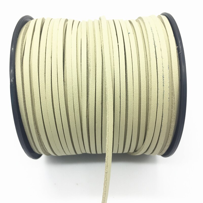 3mm 5 Yards Macrame Braided Faux Suede Cord Leather Lace DIY Handmade Beading Bracelet Jewelry Making Flat Thread String Rope: Cream