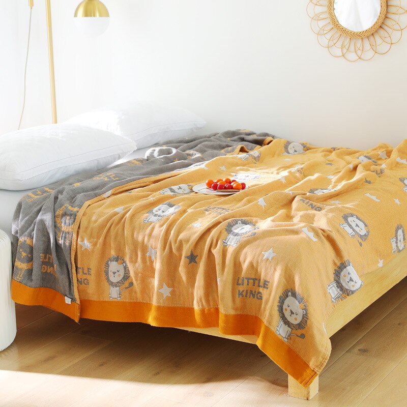 Böhmen Baumwolle Löwe Wohnzimmer Frottee bettdecke Reise Atmungsaktive schick Großen Wurf Decke Nickerchen Sofa Abdeckung: Gelb / 200X230cm