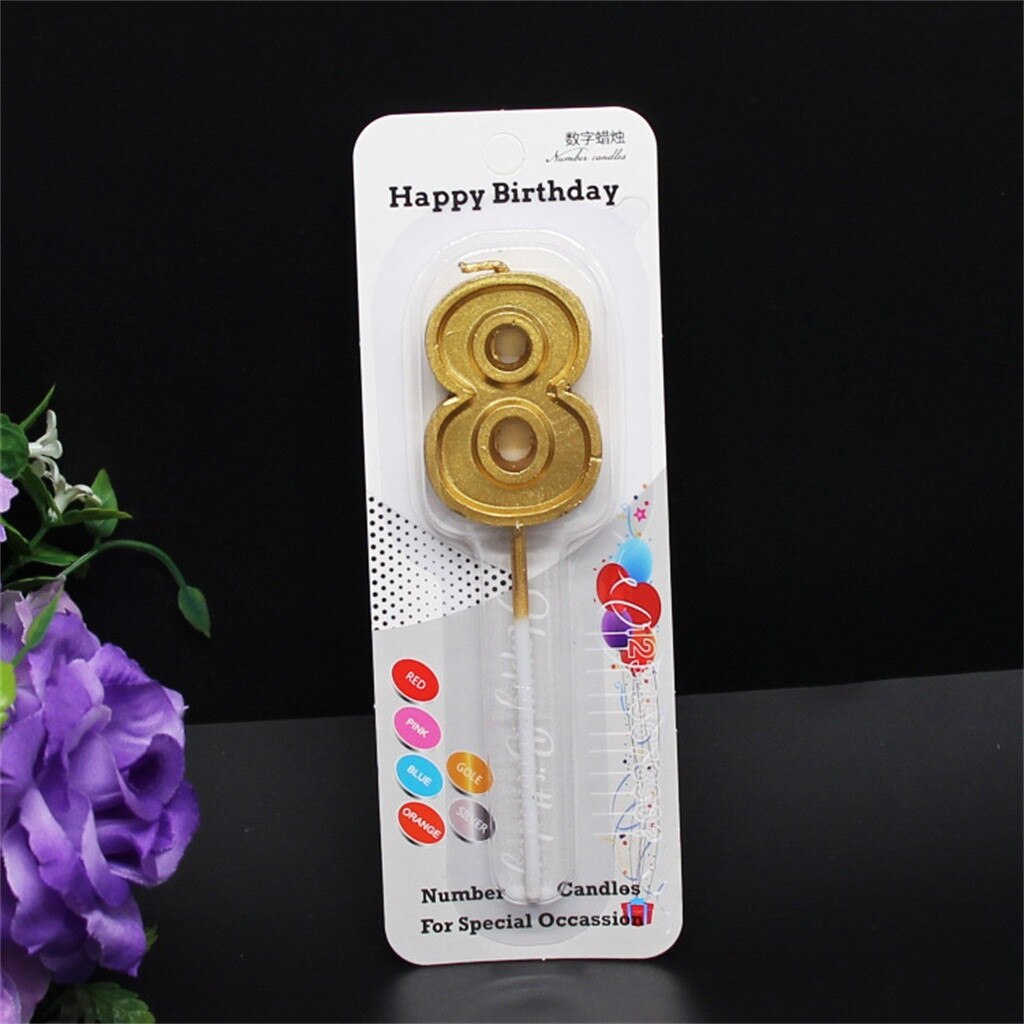 Glitter Talking Tables Number Candles Gold Number 0-9 Birthday Party Candle Cake Home Decoration Accessories Украшение Комнаты#: G