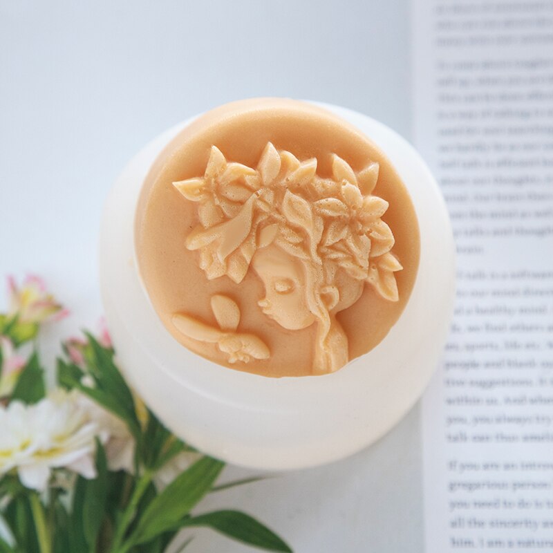 Beauty Girl Flower Fairy Handmade Soap Silicone Mold DIY Chocolate Cake Mold Bathroom Supplies Soap Making Set Cake Decors: D