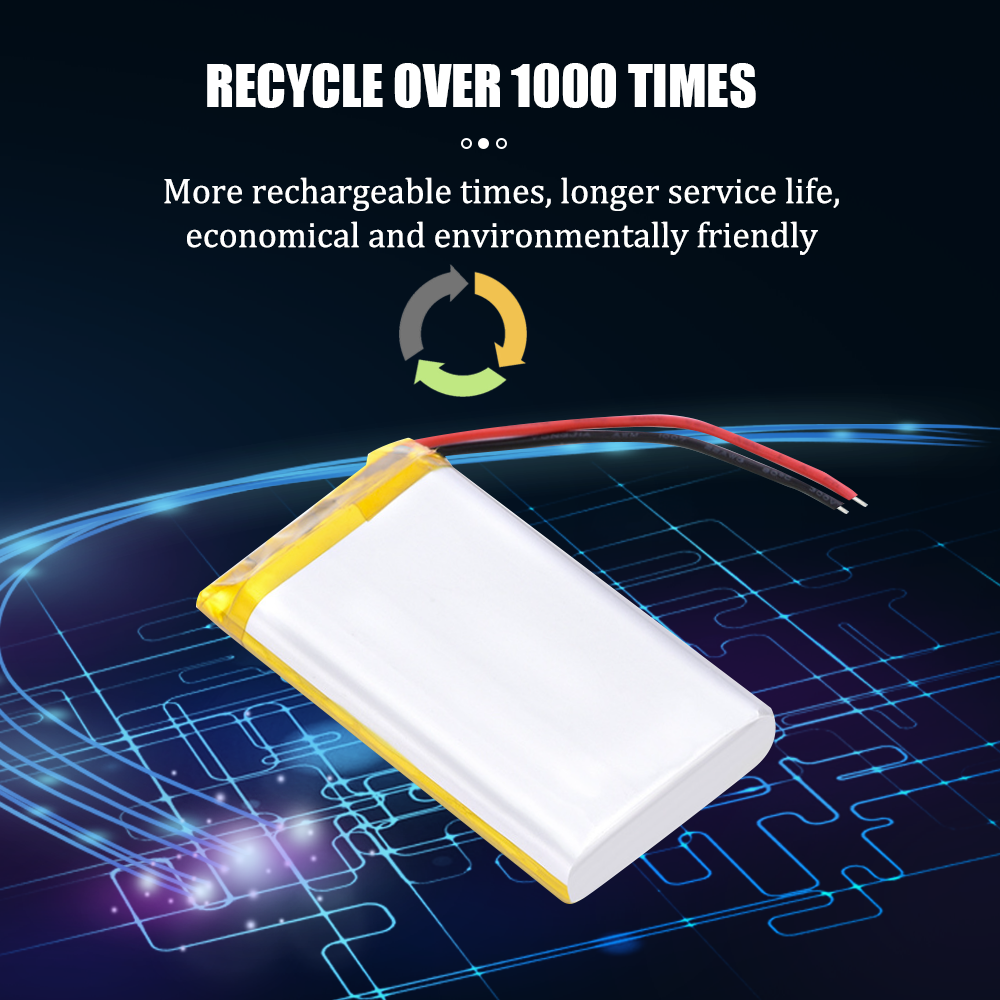 3000mAh Recargable 3.7V 103665 Batería de polímero de litio Gps para grabadora de conducción con luz LED, cámara PSP, Altavoz Bluetooth
