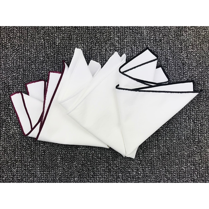 100%  katoenen witte pochetten voor heren voor de bruidegom