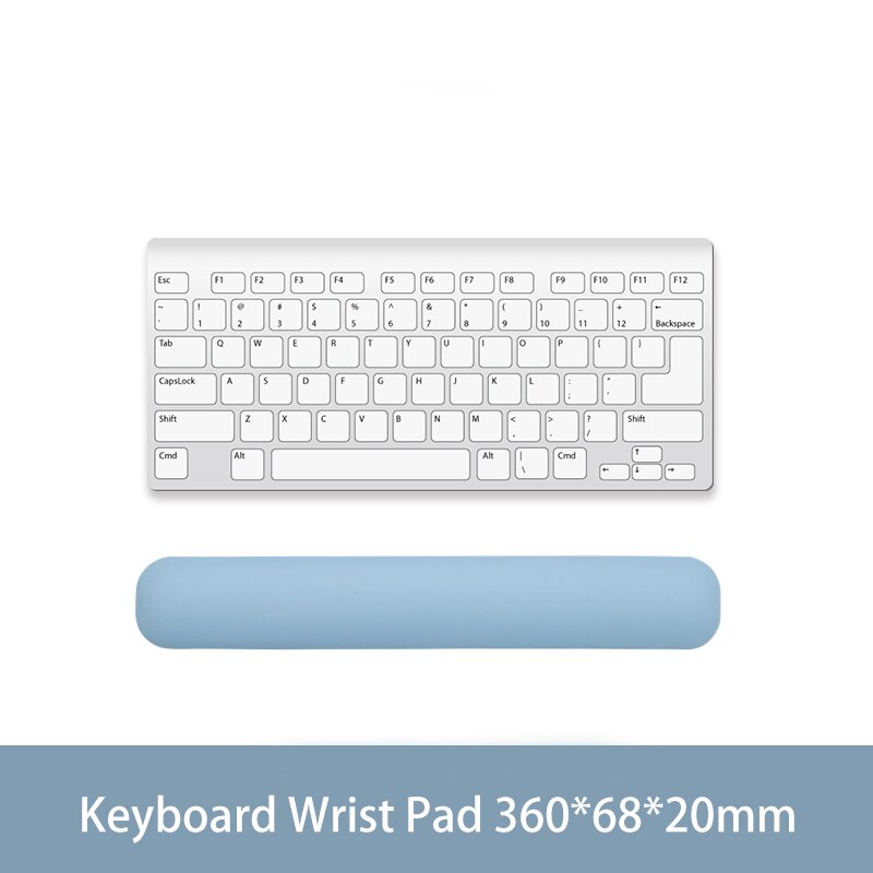 Memory Foam Toetsenbord Muis Polssteun Hand Ondersteuning Set Ergonomische Mousepad Kussen Mat Voor Office Laptop Computer Typen Gaming: Medium K-wrist blue