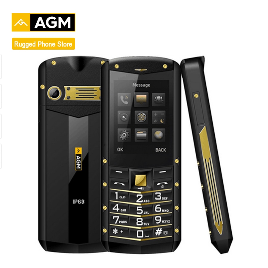Agm  m2 ip68 vanntett 2.4 tommers 2g gsm bar telefon dual sim kort bluetooth fm old man student child business keyboard phone
