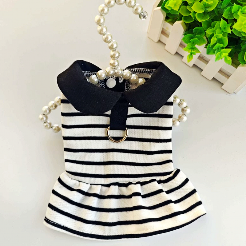 Huisdier Bretels Puppy Jurk voor Meisje Zomer Hondenkleding Gestreepte Rok Hond Jurken Chihuahua Luxe Kostuum Bihcon Yorkie Vest: L / Paars