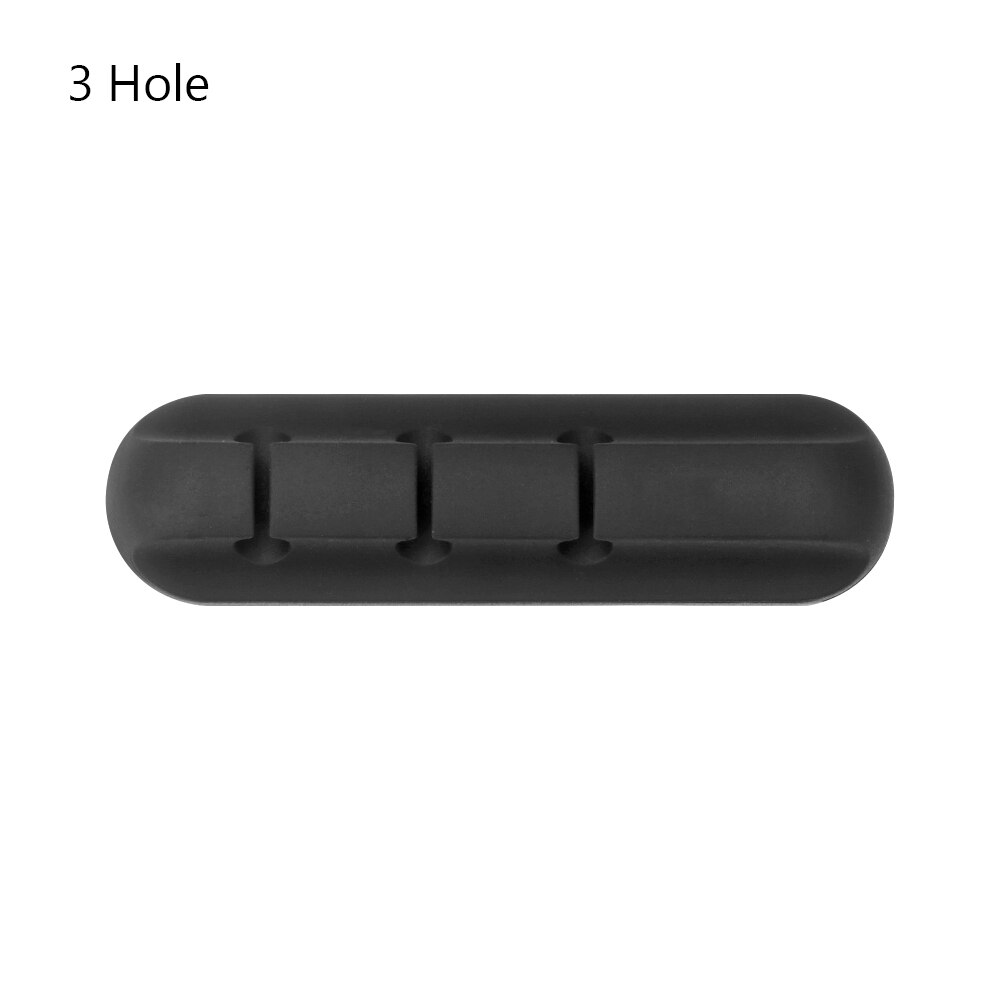 Storage Holder Self-adhesive Desktop USB Charger Cable Winder Headphone Wire Storage Holder Desk Organizer Silicone Cable Clip: 3 Hole